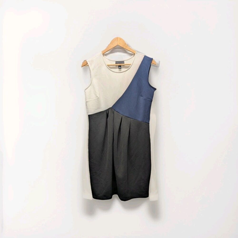 Cynthia Rowley Color Block Modern Sheath Dress Nautical Office Business Size 8